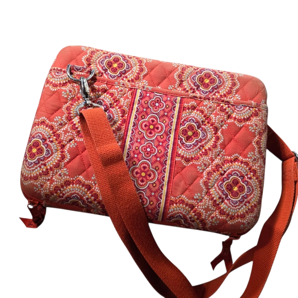 Vera Bradley Floral Quilted Hard Tablet Hipster Orange Crossbody Bag